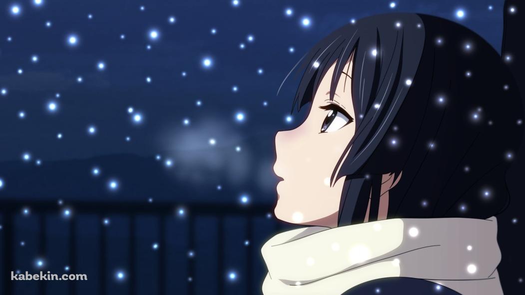 降り積もる雪を見る秋山澪 / けいおん!の壁紙(1051px x 591px) 高画質 PC・デスクトップ用
