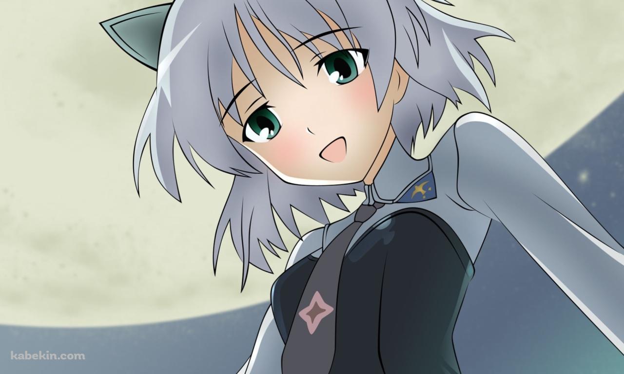 大きな月とサーニャ・v・リトヴャク / ストライクウィッチーズの壁紙(1280px x 768px) 高画質 PC・デスクトップ用