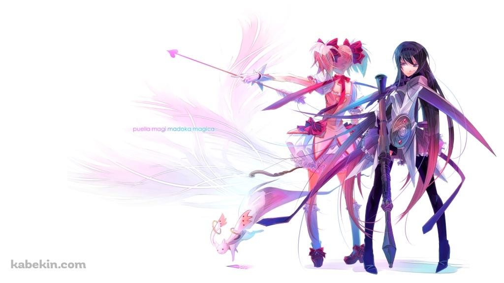 鹿目まどかの後ろ姿 / 暁美ほむら / puela magi madoka magica / 魔法少女まどか☆マギカの壁紙(1024px x 576px) 高画質 PC・デスクトップ用