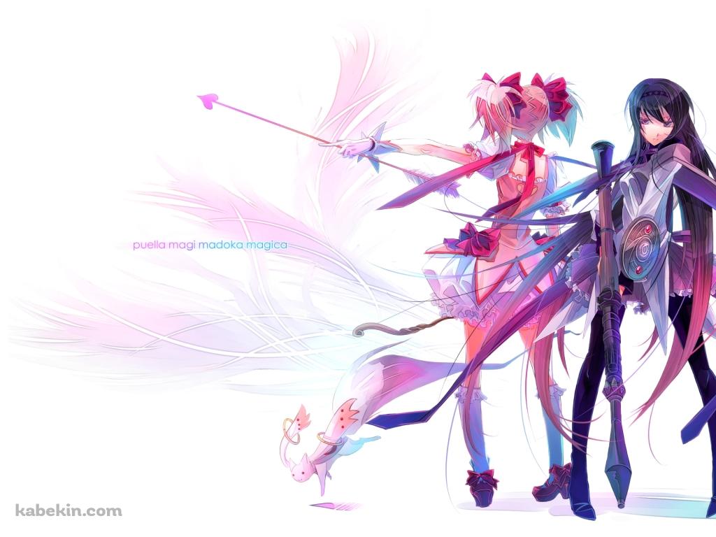 鹿目まどかの後ろ姿 / 暁美ほむら / puela magi madoka magica / 魔法少女まどか☆マギカの壁紙(1024px x 768px) 高画質 PC・デスクトップ用