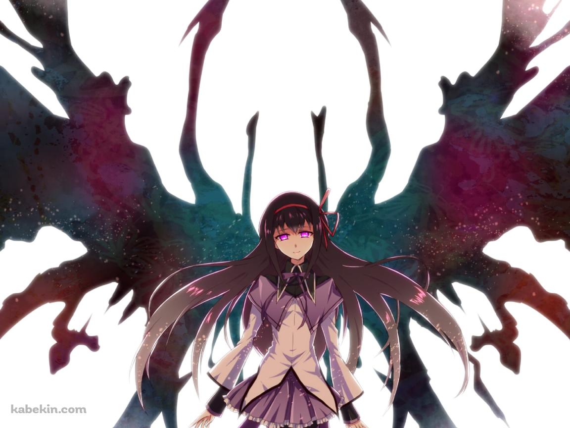 漆黒の翼が生えた暁美ほむら / 魔法少女まどか☆マギカの壁紙(1152px x 864px) 高画質 PC・デスクトップ用