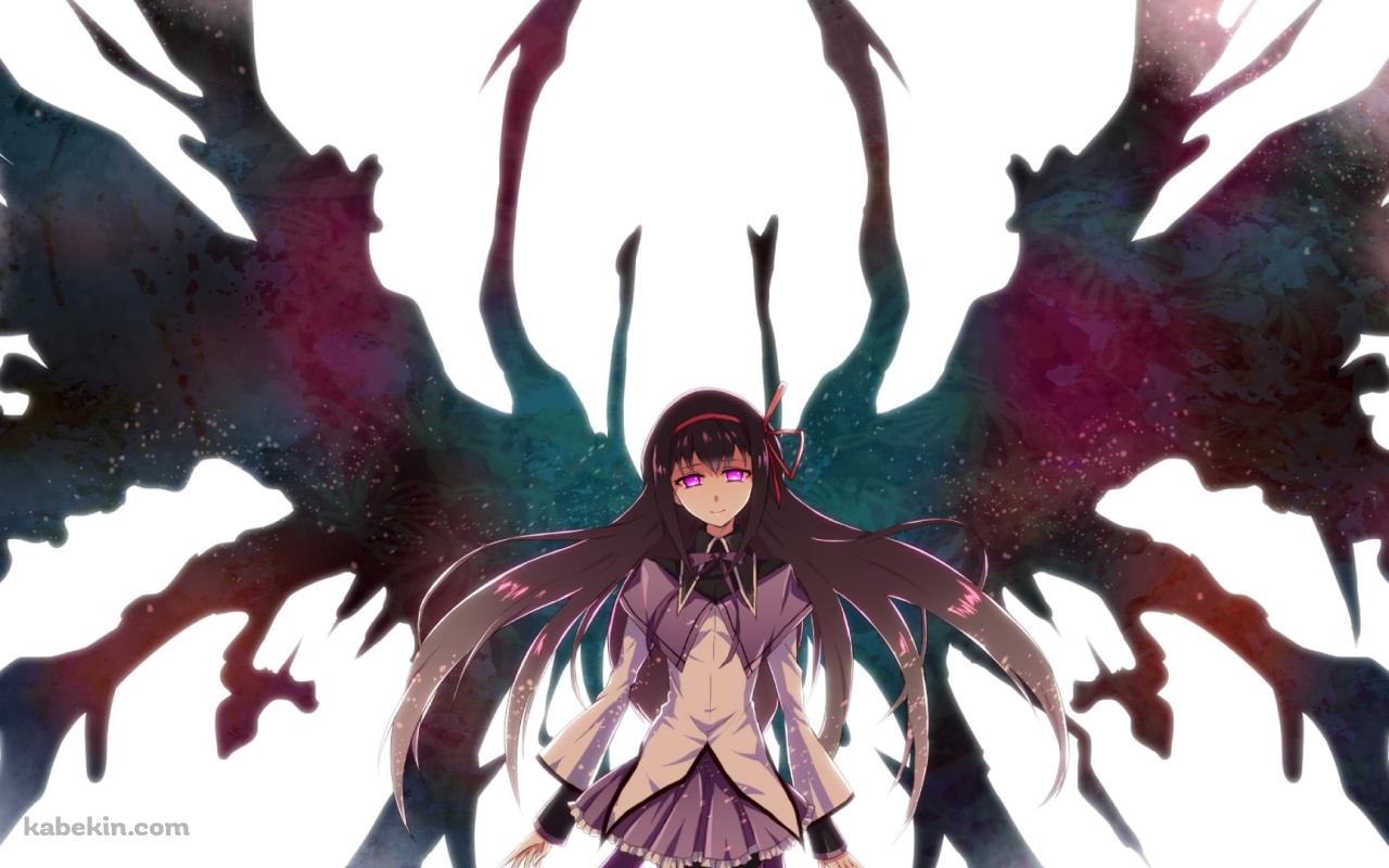 漆黒の翼が生えた暁美ほむら / 魔法少女まどか☆マギカの壁紙(1280px x 800px) 高画質 PC・デスクトップ用