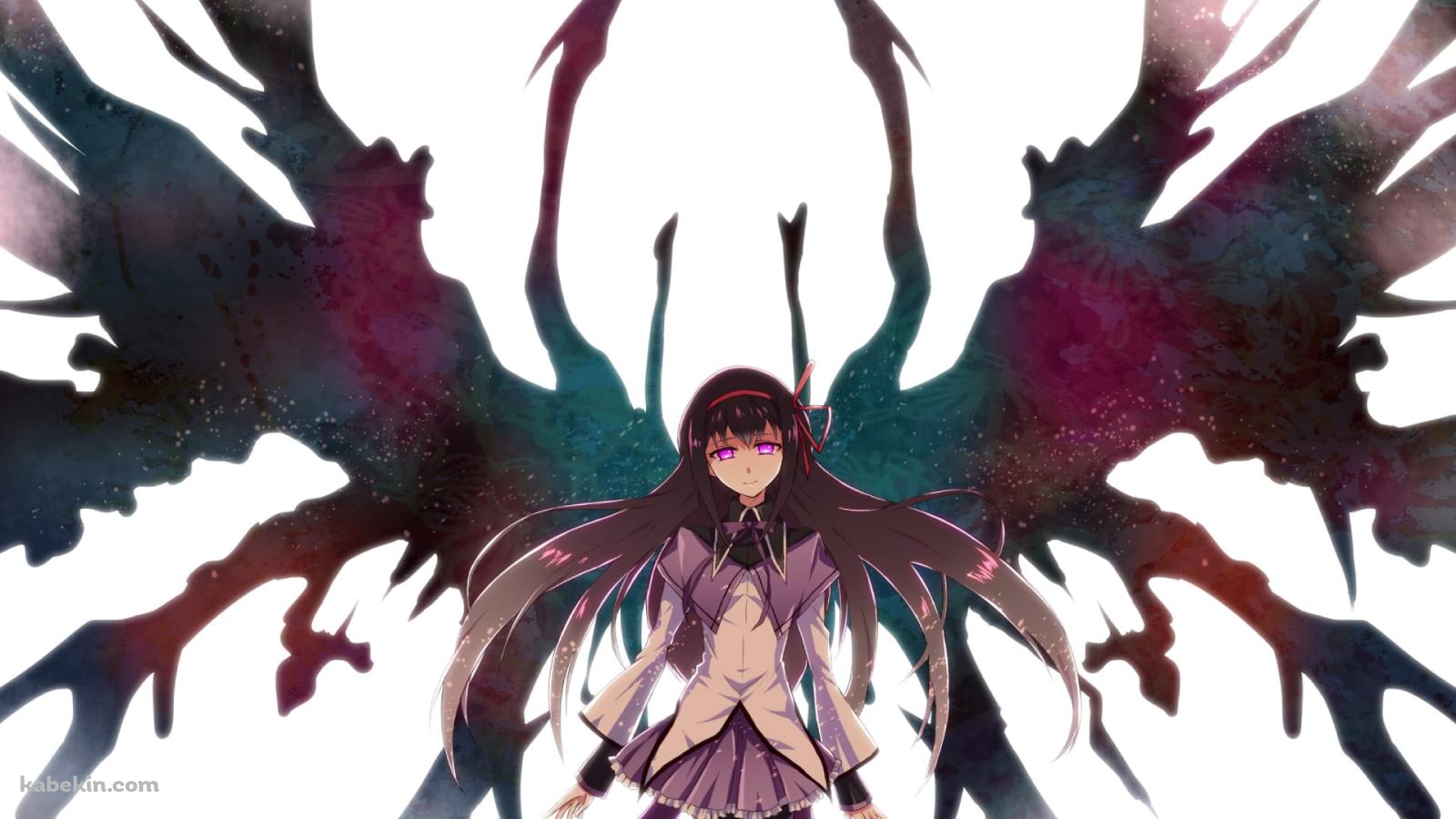 漆黒の翼が生えた暁美ほむら / 魔法少女まどか☆マギカの壁紙(1600px x 900px) 高画質 PC・デスクトップ用