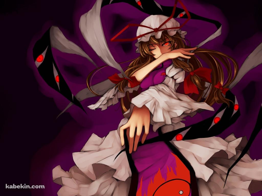 暗がりでポーズをする八雲紫 / 東方の壁紙(1024px x 768px) 高画質 PC・デスクトップ用