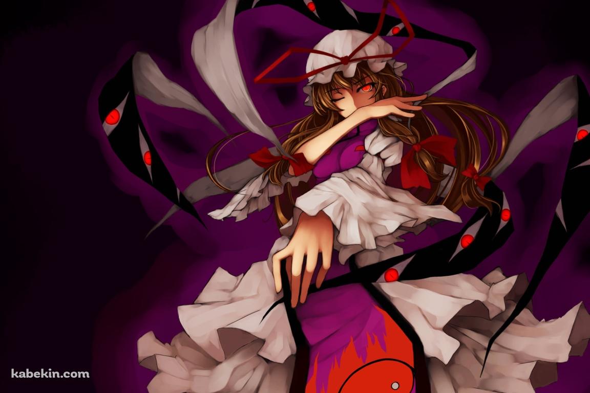 暗がりでポーズをする八雲紫 / 東方の壁紙(1152px x 768px) 高画質 PC・デスクトップ用