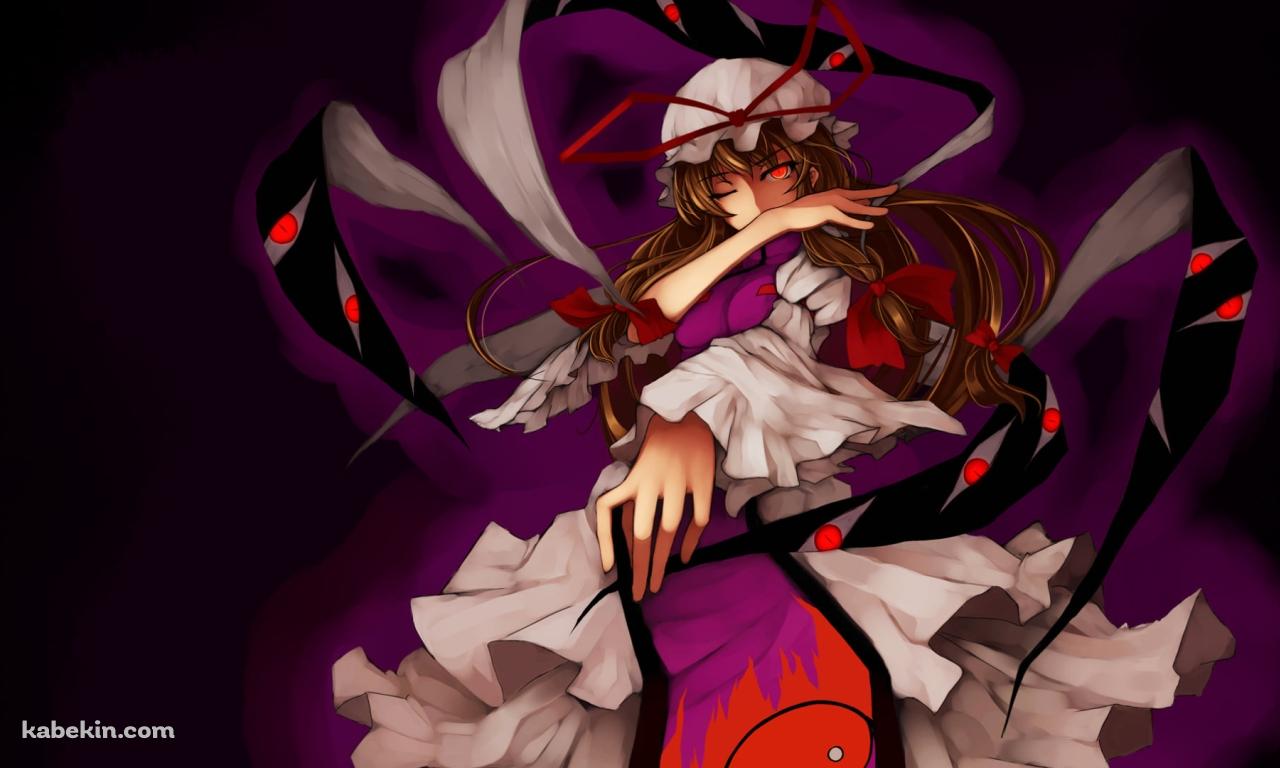 暗がりでポーズをする八雲紫 / 東方の壁紙(1280px x 768px) 高画質 PC・デスクトップ用