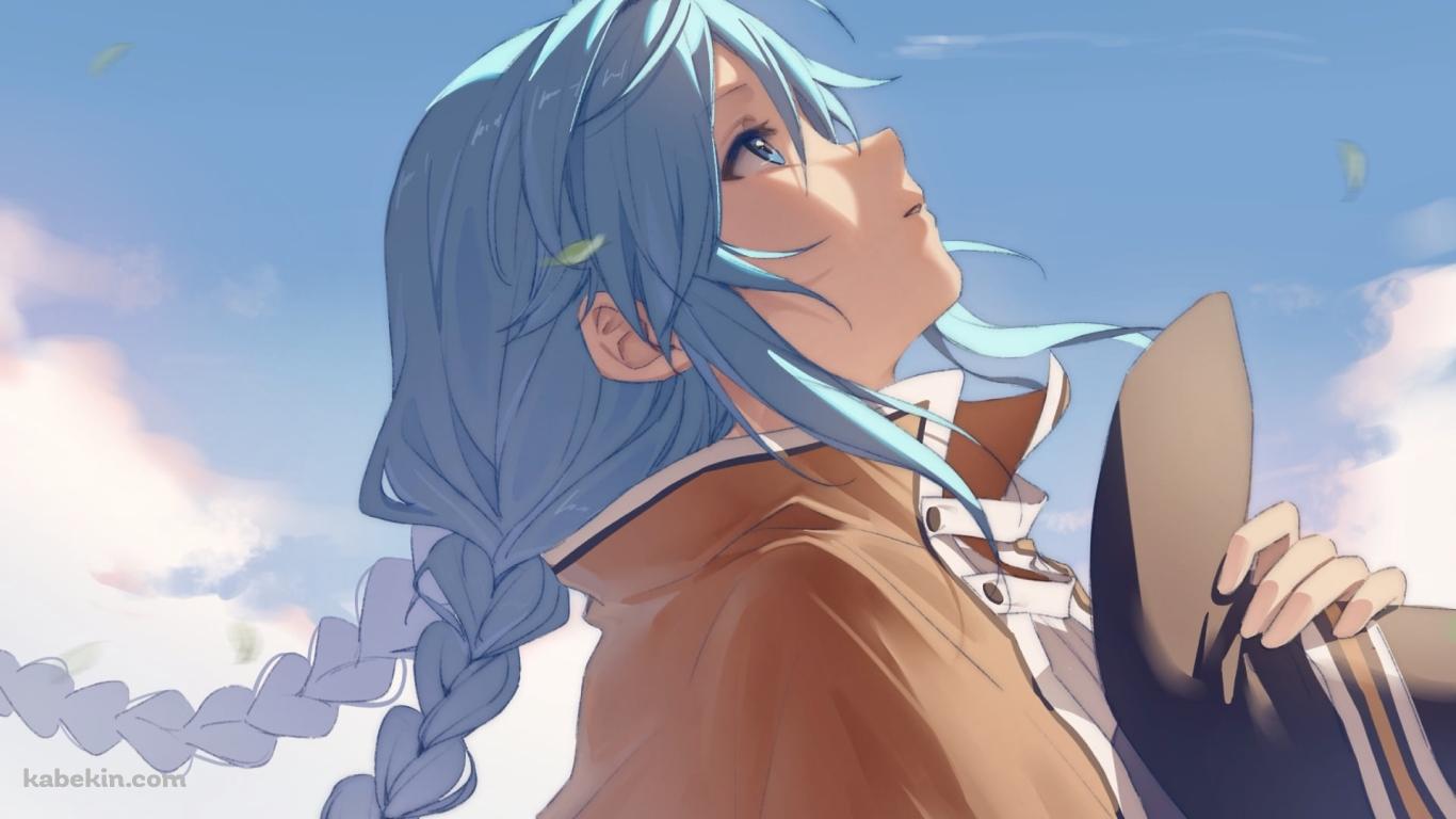 帽子を取り空を見上げるロキシー・ミグルディア / 無職転生の壁紙(1366px x 768px) 高画質 PC・デスクトップ用