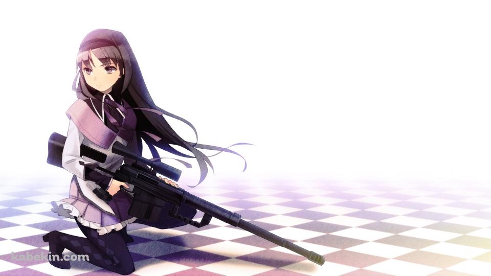 長い銃を持ちかまえる暁美ほむら / 魔法少女まどか☆マギカの壁紙(960px x 540px) 高画質 PC・デスクトップ用
