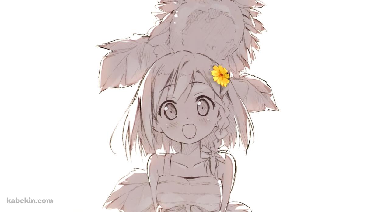 黄色い花の髪飾りをつけた可愛いゆあ / ユアダイアリーの壁紙(1242px x 698px) 高画質 PC・デスクトップ用