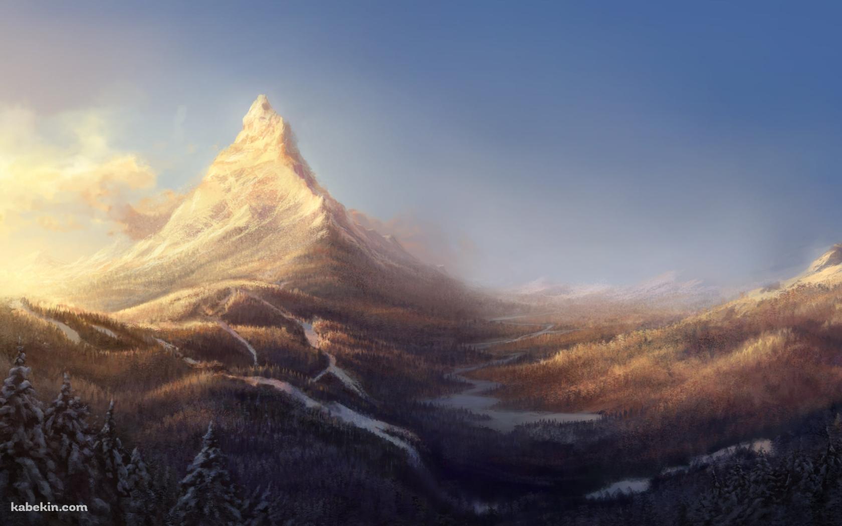 雪解けが始まった山 / 綺麗の壁紙(1680px x 1050px) 高画質 PC・デスクトップ用