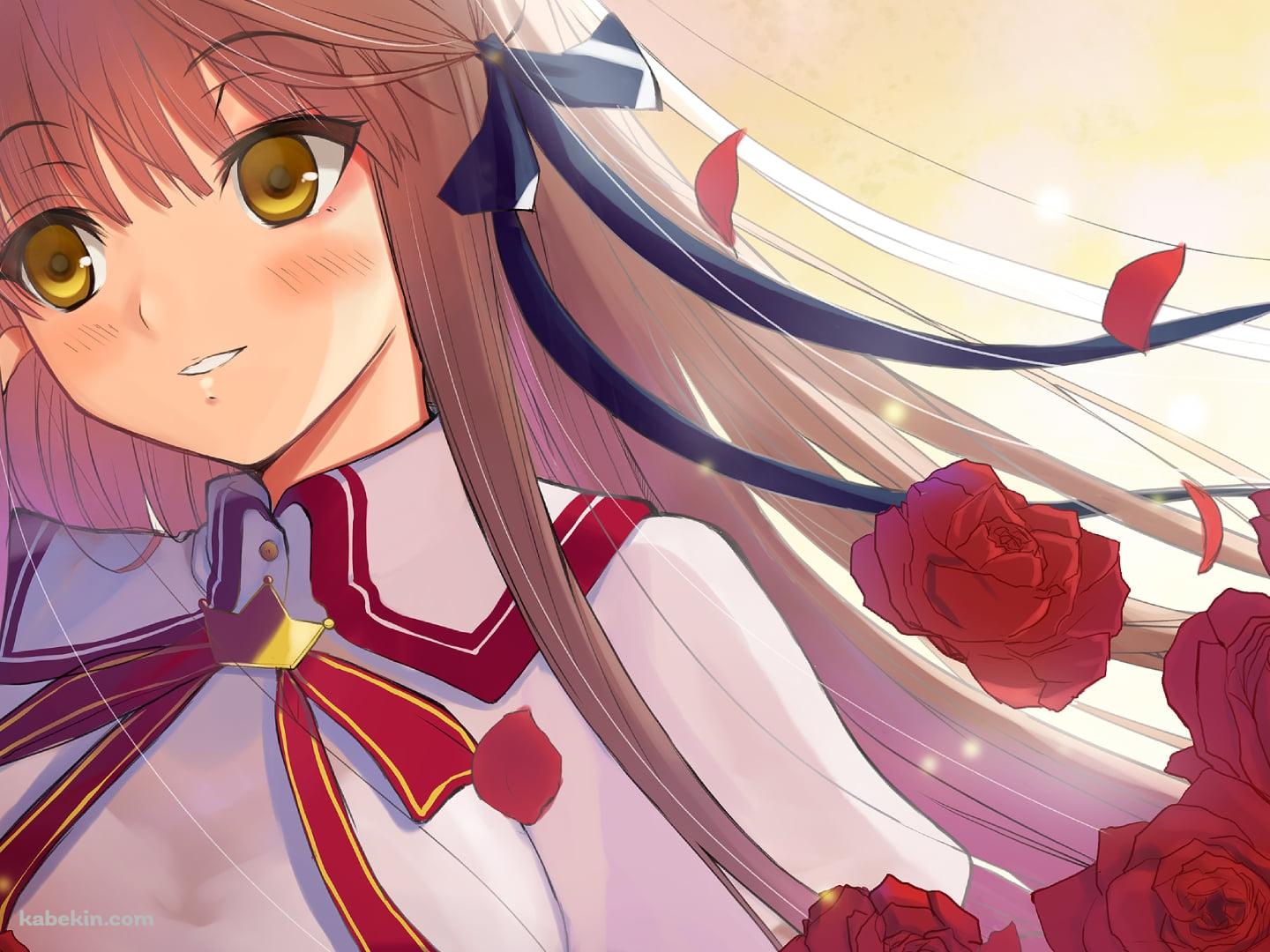 赤い薔薇と千里朱音 / Rewriteの壁紙(1440px x 1080px) 高画質 PC・デスクトップ用