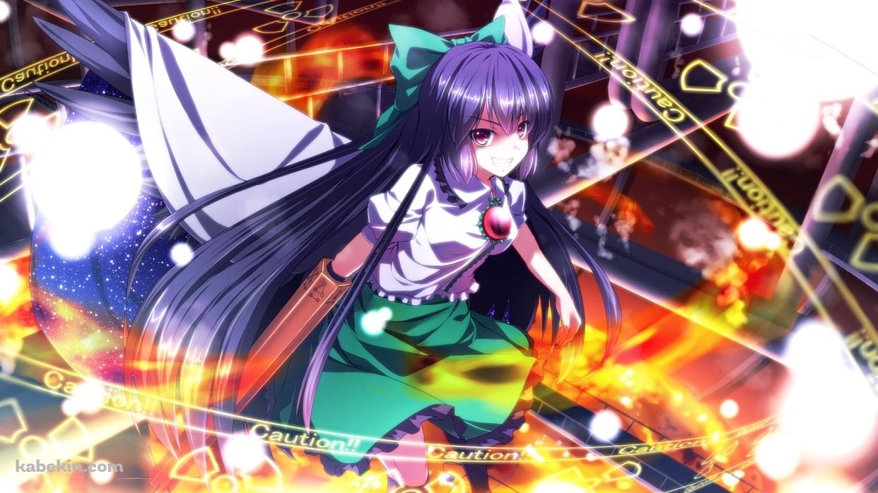 防衛体制に入る霊烏路空 / 東方の壁紙(1242px x 698px) 高画質 PC・デスクトップ用