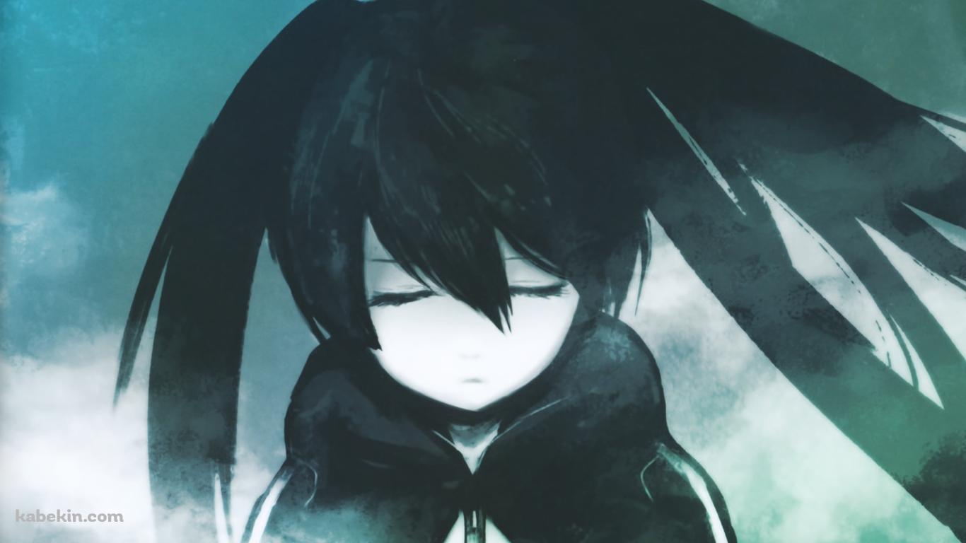 目をつぶるブラック★ロックシューターの壁紙(1366px x 768px) 高画質 PC・デスクトップ用