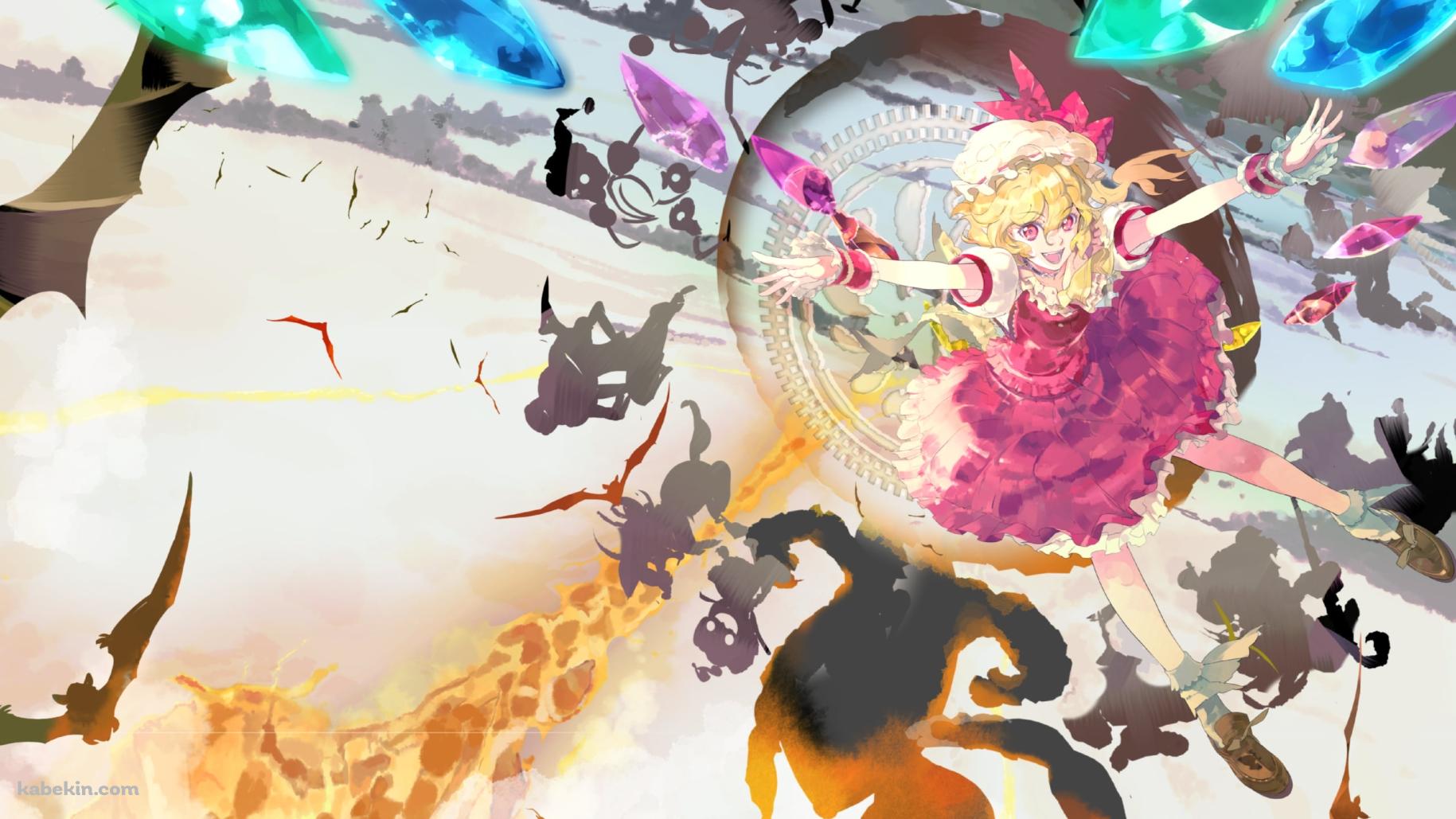 カラフルな宝石で攻撃するフランドール・スカーレット / 東方の壁紙(1829px x 1029px) 高画質 PC・デスクトップ用