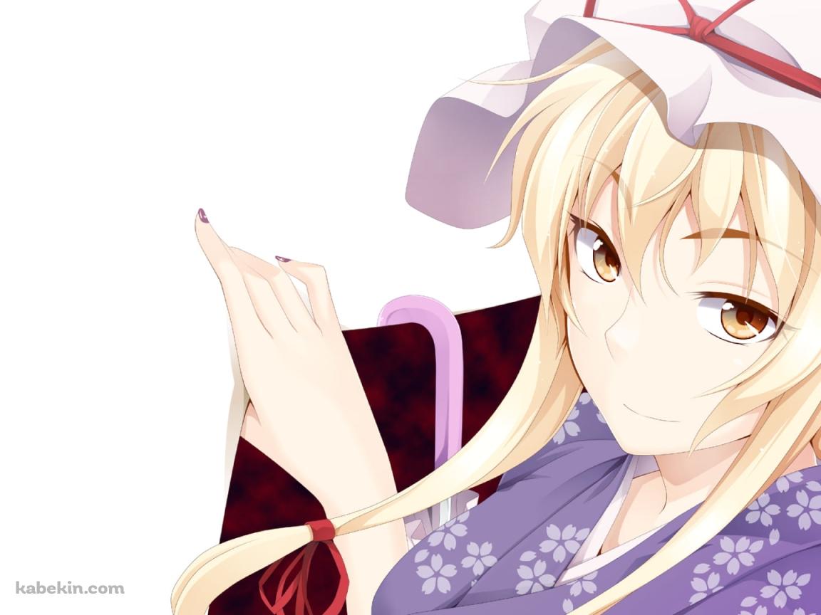 白い布をめくる可愛い八雲紫 / 東方の壁紙(1152px x 864px) 高画質 PC・デスクトップ用