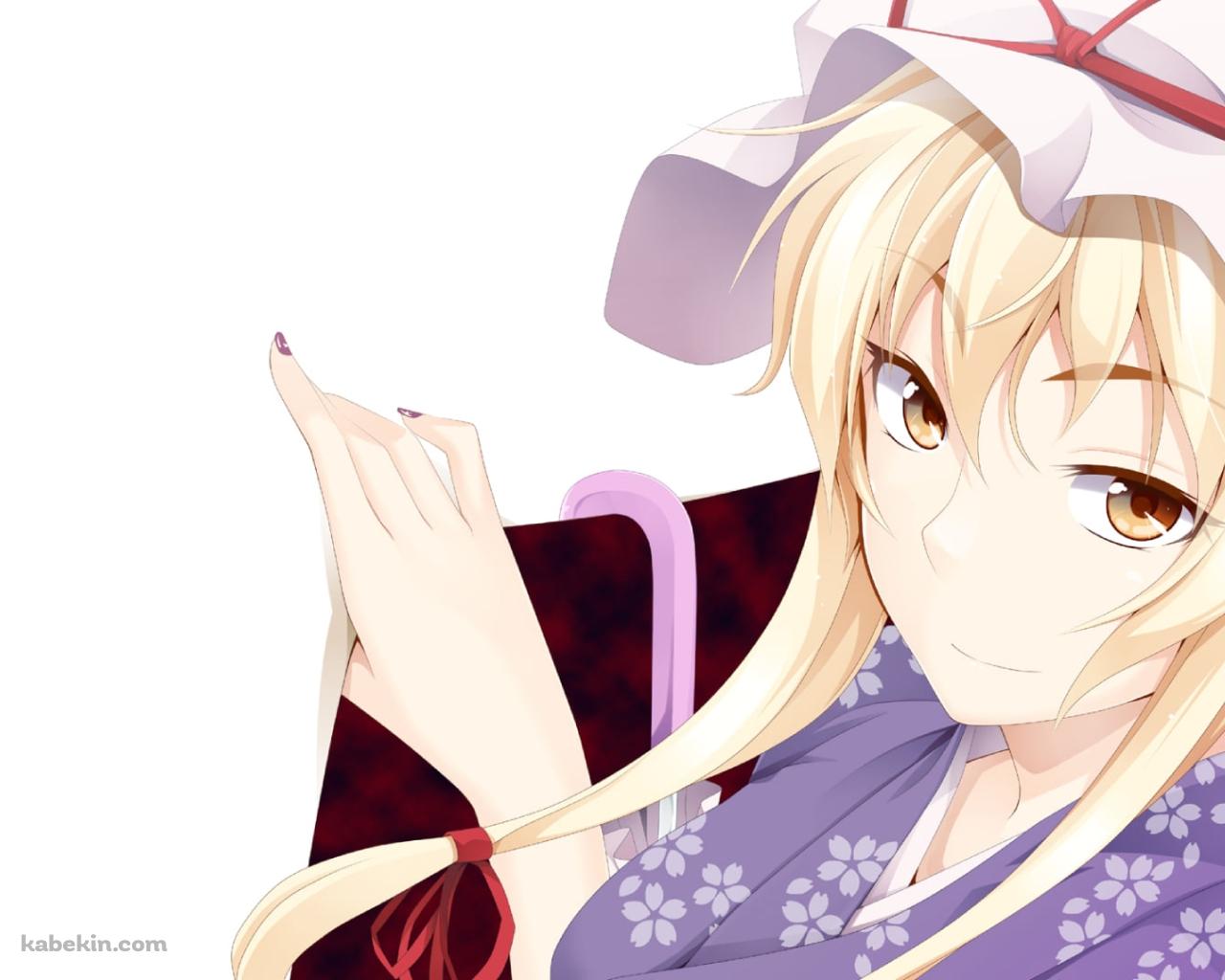 白い布をめくる可愛い八雲紫 / 東方の壁紙(1280px x 1024px) 高画質 PC・デスクトップ用