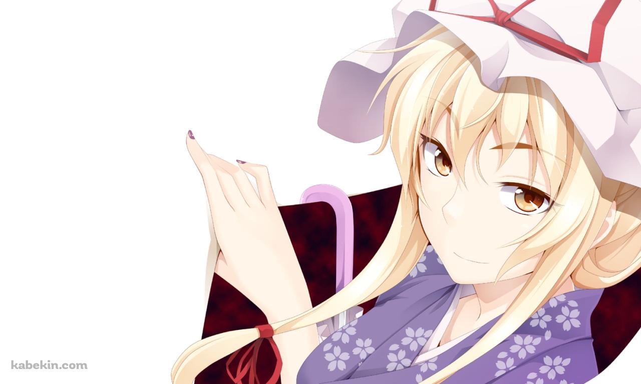 白い布をめくる可愛い八雲紫 / 東方の壁紙(1280px x 768px) 高画質 PC・デスクトップ用