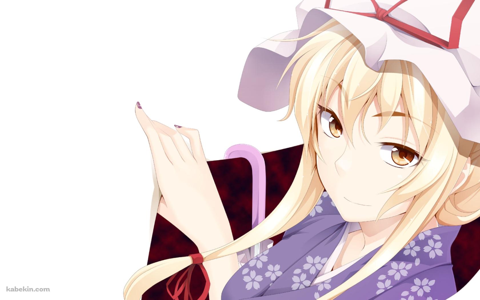白い布をめくる可愛い八雲紫 / 東方の壁紙(1680px x 1050px) 高画質 PC・デスクトップ用