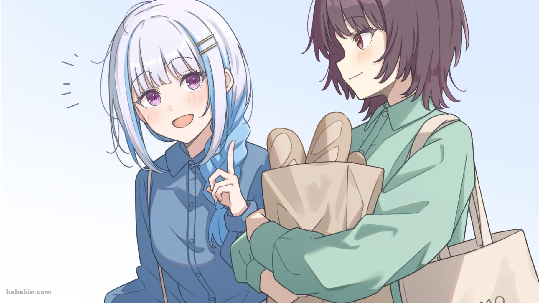 フランスパンが入った紙袋を持つ戌亥とこ / 話しかけるリゼ・ヘルエスタ / ホロライブ / バーチャルYouTuber / Vtuberの壁紙(1829px x 1029px) 高画質 PC・デスクトップ用