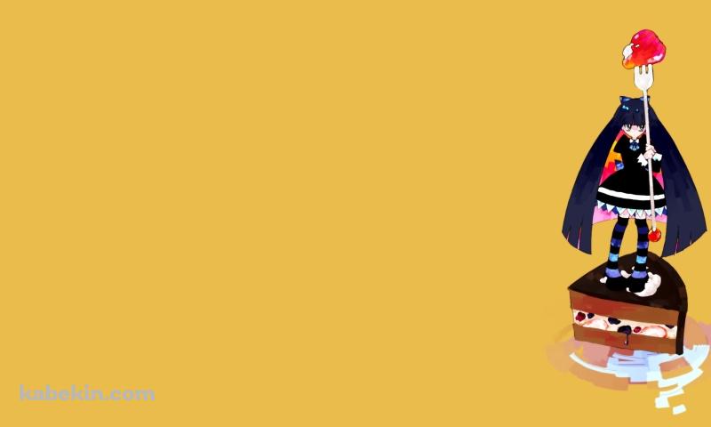 チョコレートケーキの上に立つアナーキー・ストッキングの壁紙(800px x 480px) 高画質 PC・デスクトップ用