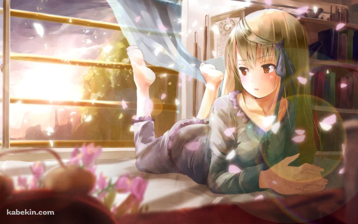 ベッドでくつろぐ千里朱音 / Rewriteの壁紙(1152px x 720px) 高画質 PC・デスクトップ用
