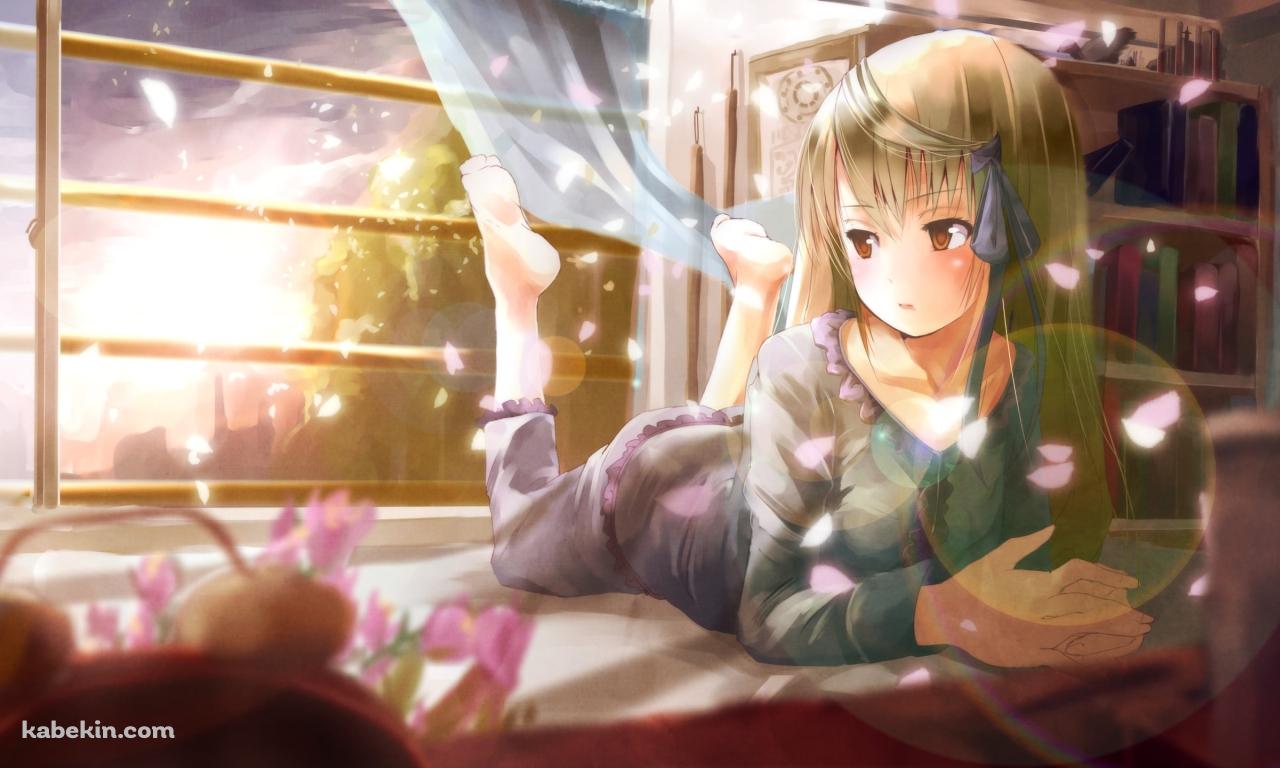ベッドでくつろぐ千里朱音 / Rewriteの壁紙(1280px x 768px) 高画質 PC・デスクトップ用