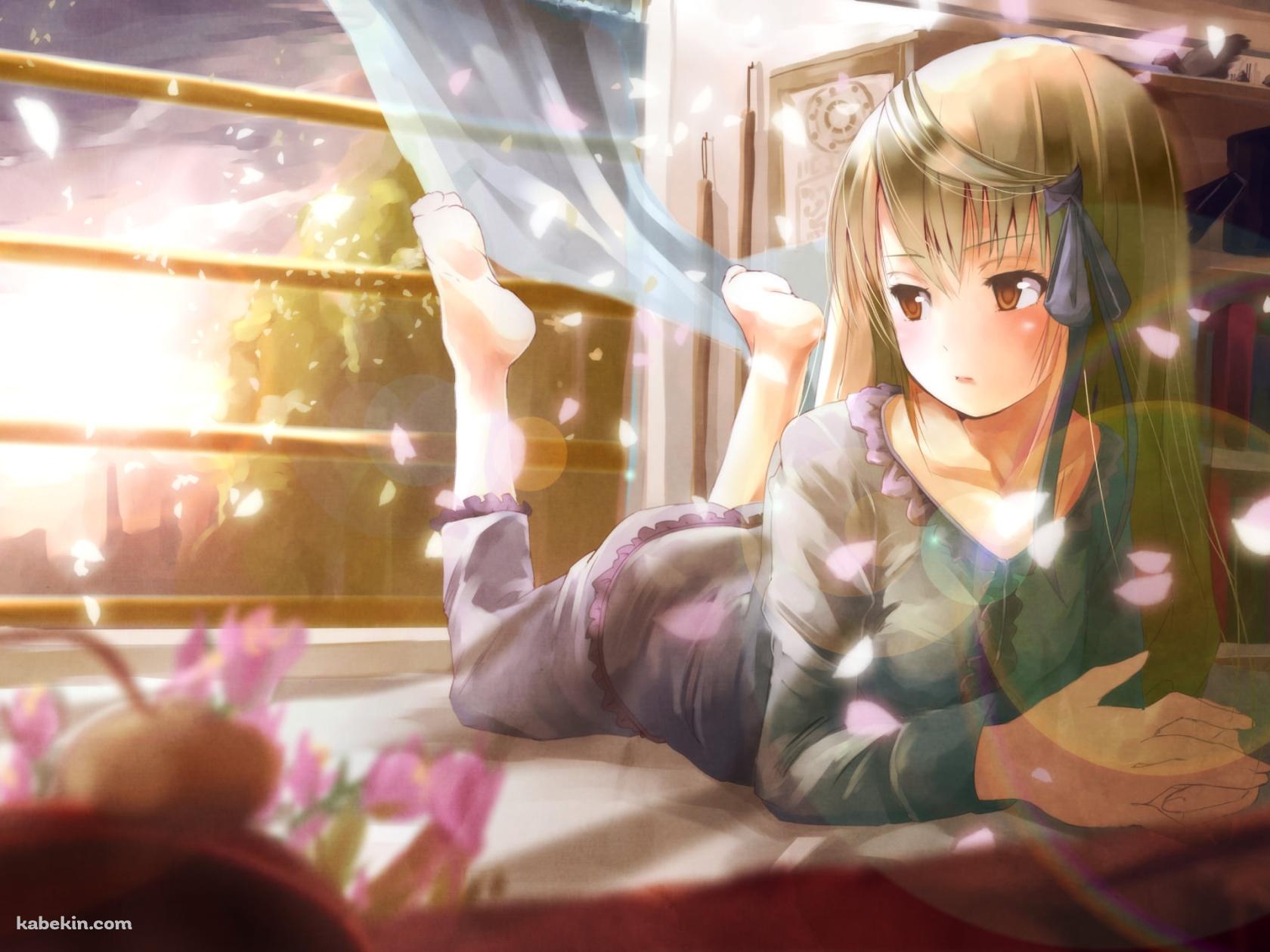 ベッドでくつろぐ千里朱音 / Rewriteの壁紙(1680px x 1260px) 高画質 PC・デスクトップ用
