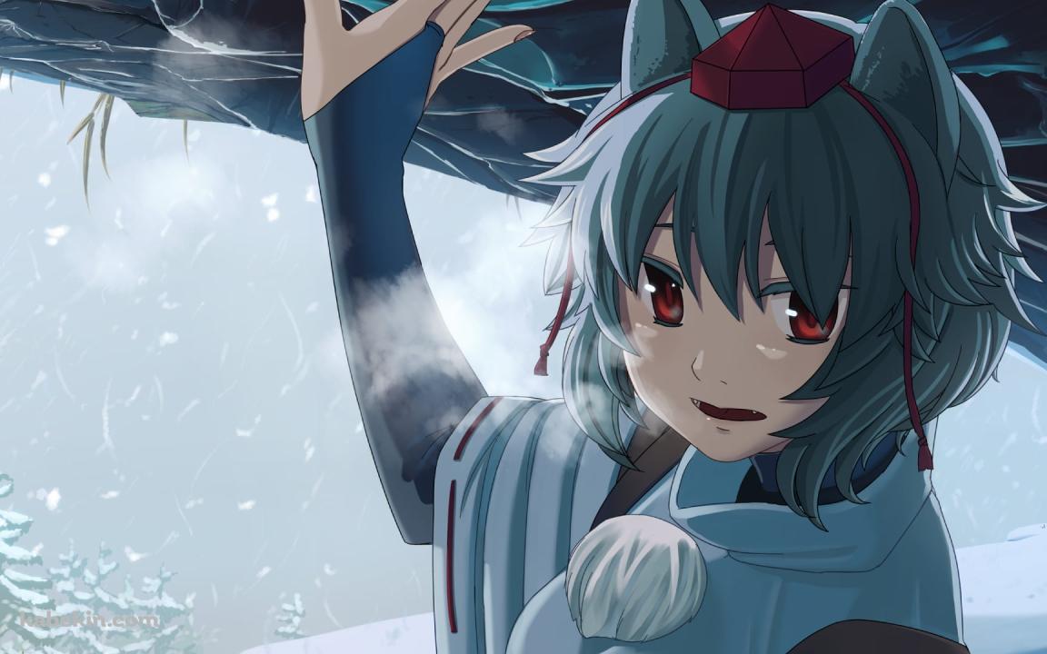 雪景色と犬走椛 / 冬 / 東方の壁紙(1152px x 720px) 高画質 PC・デスクトップ用