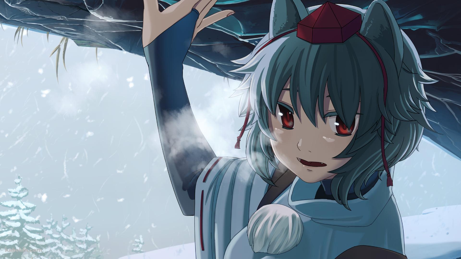 雪景色と犬走椛 / 冬 / 東方の壁紙(1920px x 1080px) 高画質 PC・デスクトップ用