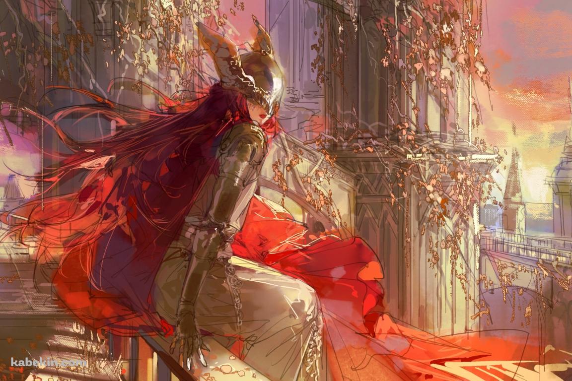 城のベンチい座るミケラの刃マレニア / エルデンリングの壁紙(1152px x 768px) 高画質 PC・デスクトップ用
