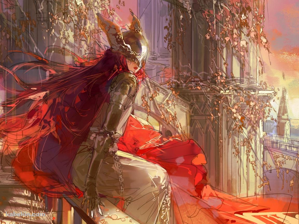 城のベンチい座るミケラの刃マレニア / エルデンリングの壁紙(1152px x 864px) 高画質 PC・デスクトップ用