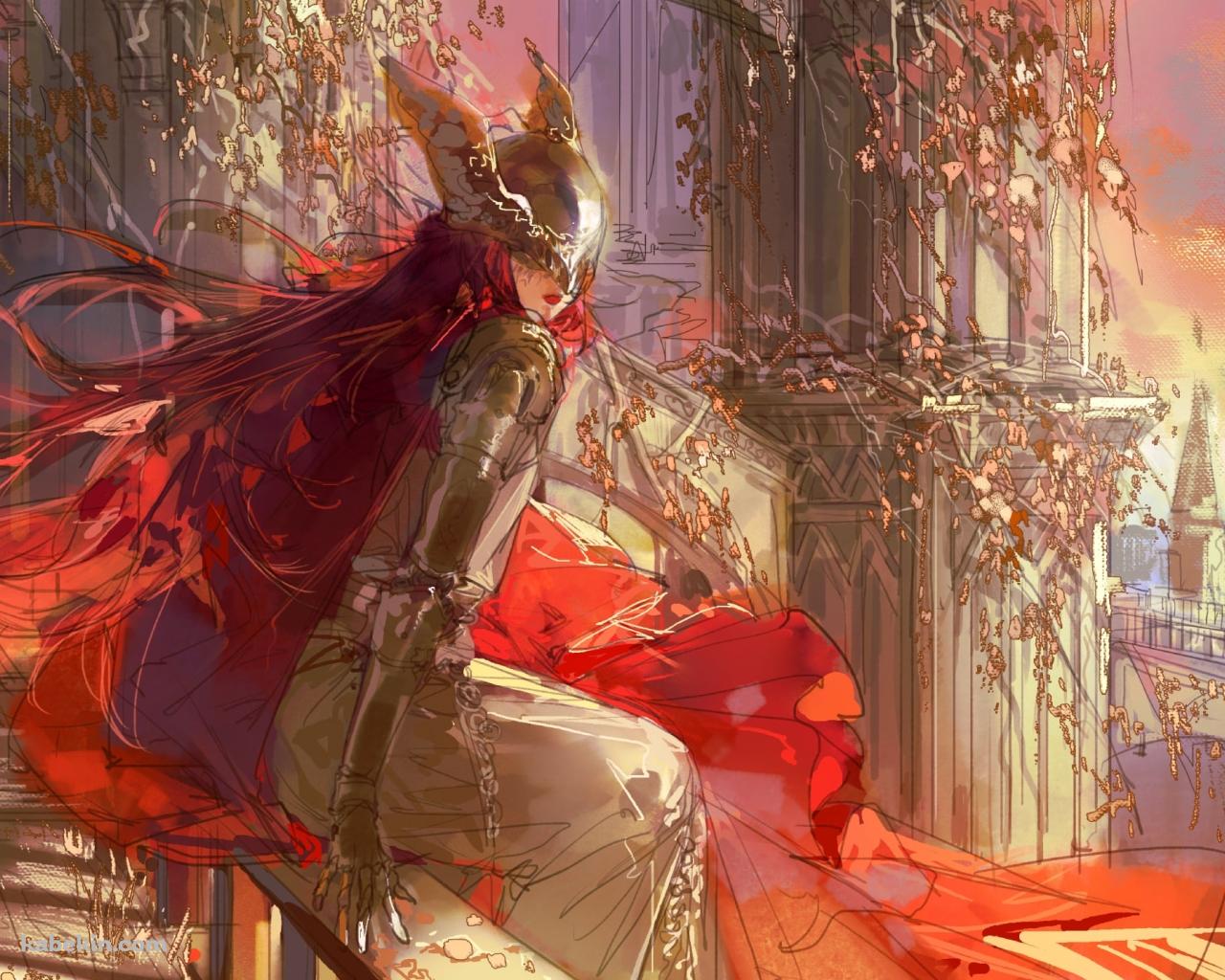 城のベンチい座るミケラの刃マレニア / エルデンリングの壁紙(1280px x 1024px) 高画質 PC・デスクトップ用