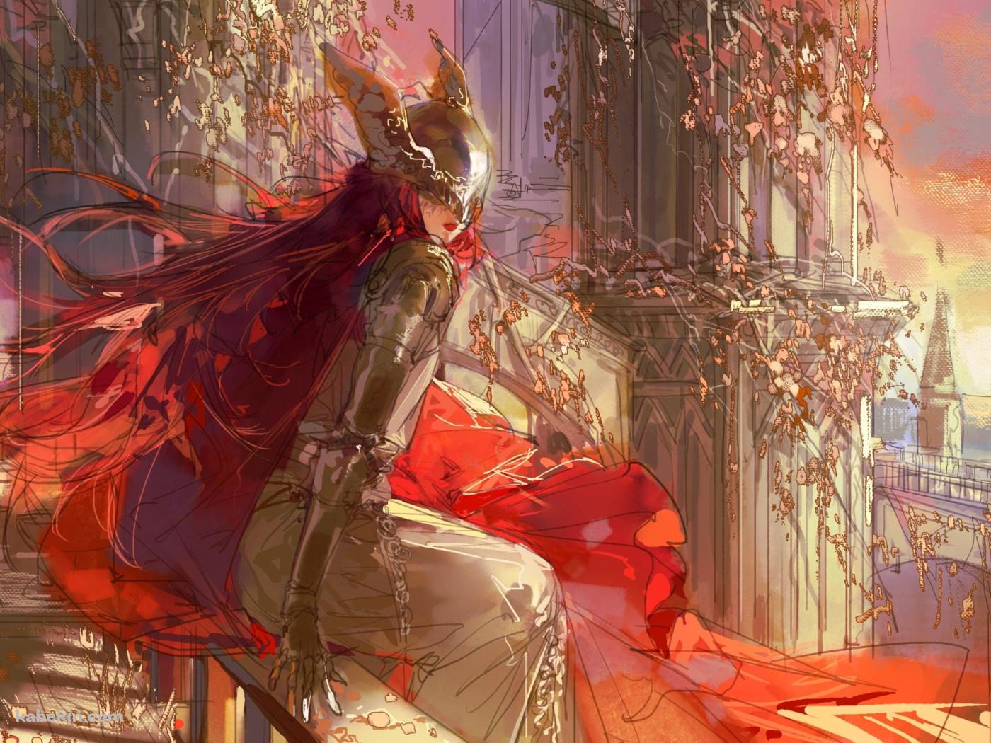 城のベンチい座るミケラの刃マレニア / エルデンリングの壁紙(1400px x 1050px) 高画質 PC・デスクトップ用