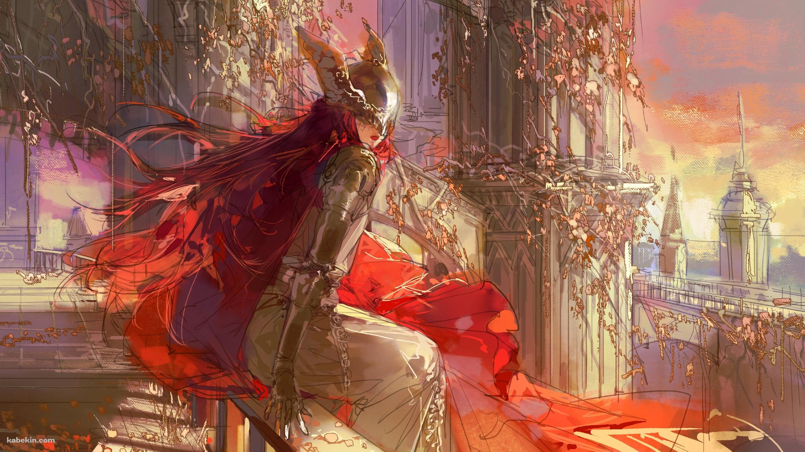 城のベンチい座るミケラの刃マレニア / エルデンリングの壁紙(2560px x 1440px) 高画質 PC・デスクトップ用