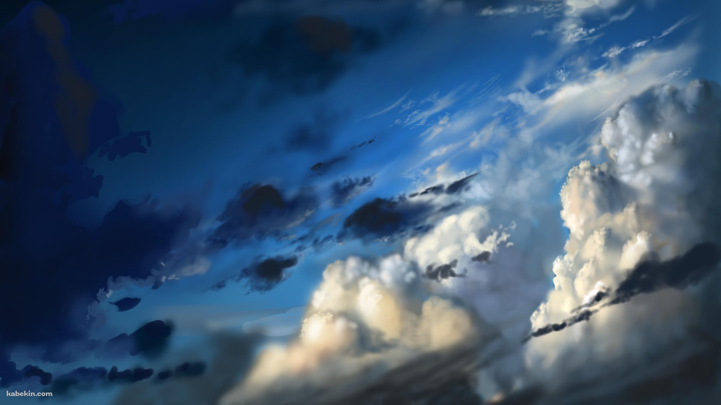 リアリスティックな海と青空 / 夏空の壁紙(2400px x 1350px) 高画質 PC・デスクトップ用