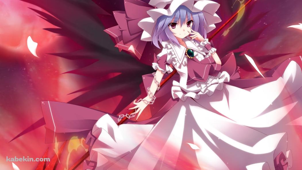 手に鎖を巻いて赤い槍を持つレミリア・スカーレット / 東方の壁紙(1051px x 591px) 高画質 PC・デスクトップ用