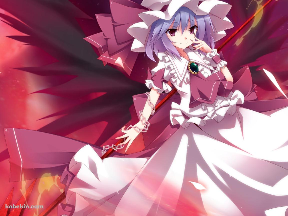 手に鎖を巻いて赤い槍を持つレミリア・スカーレット / 東方の壁紙(1152px x 864px) 高画質 PC・デスクトップ用