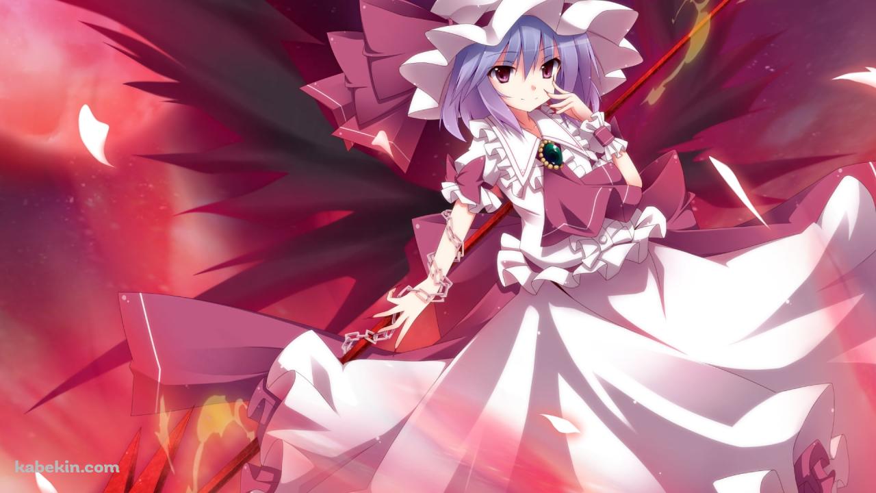 手に鎖を巻いて赤い槍を持つレミリア・スカーレット / 東方の壁紙(1280px x 720px) 高画質 PC・デスクトップ用
