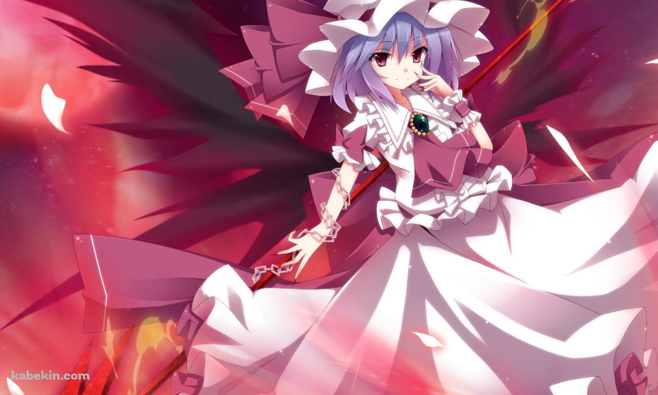 手に鎖を巻いて赤い槍を持つレミリア・スカーレット / 東方の壁紙(1280px x 768px) 高画質 PC・デスクトップ用