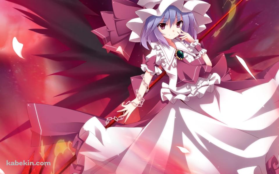手に鎖を巻いて赤い槍を持つレミリア・スカーレット / 東方の壁紙(960px x 600px) 高画質 PC・デスクトップ用