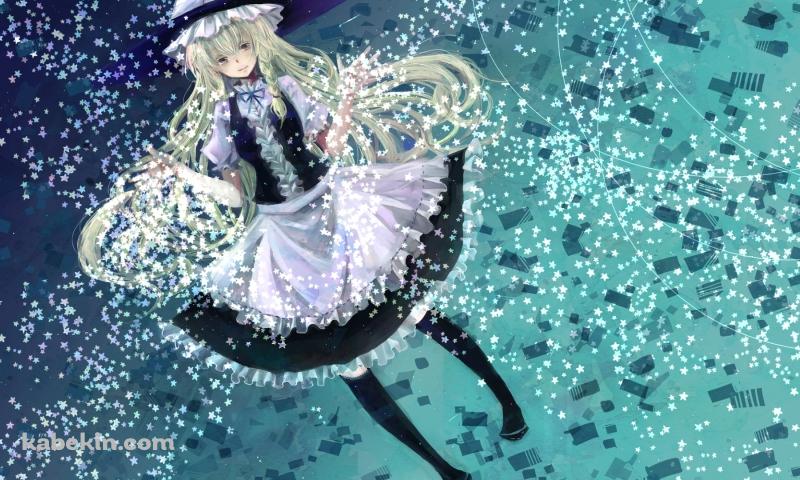 カラフルな星と霧雨魔理沙 / 東方の壁紙(800px x 480px) 高画質 PC・デスクトップ用