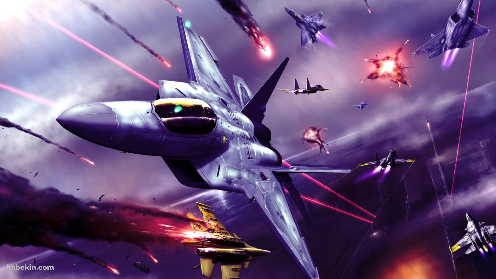かっこいい戦闘機のバトルの壁紙(1600px x 900px) 高画質 PC・デスクトップ用