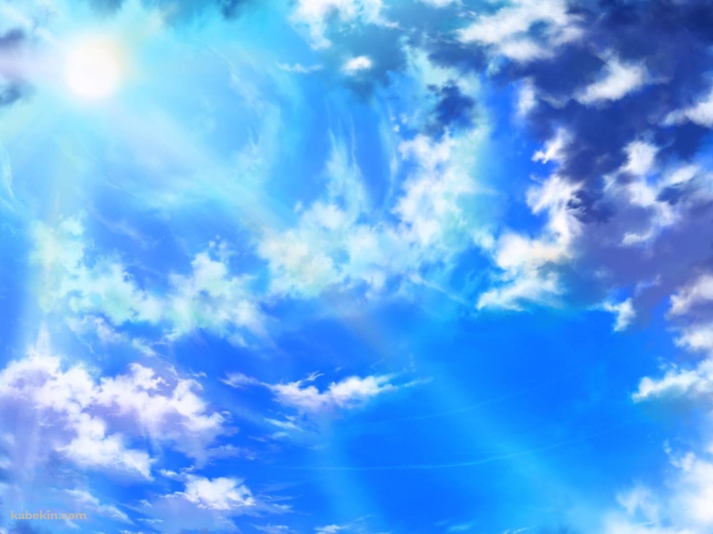 明るい太陽の光と青空の壁紙(1440px x 1080px) 高画質 PC・デスクトップ用