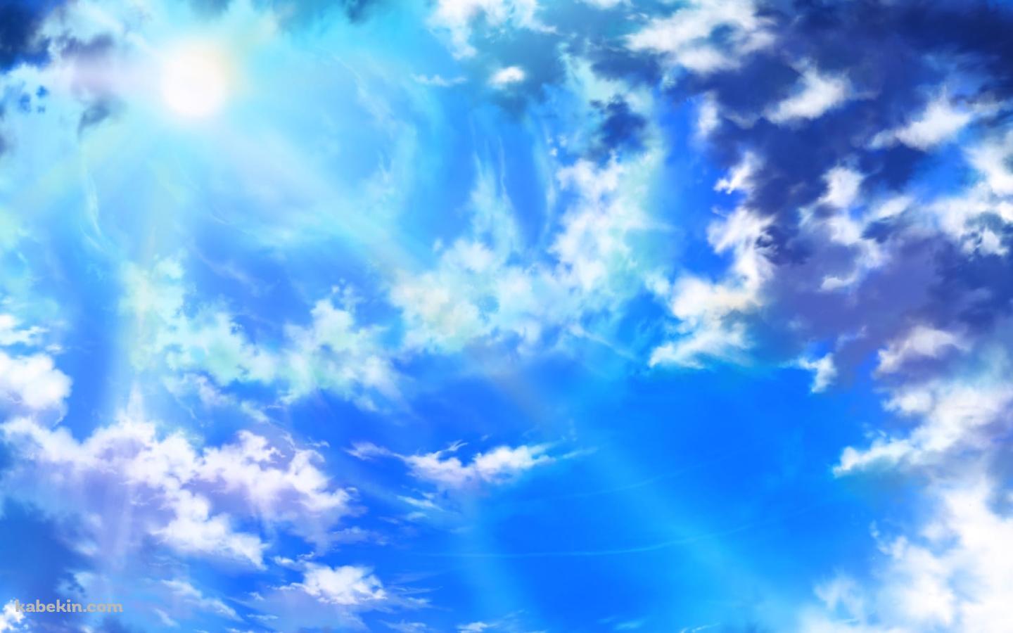 明るい太陽の光と青空の壁紙(1440px x 900px) 高画質 PC・デスクトップ用