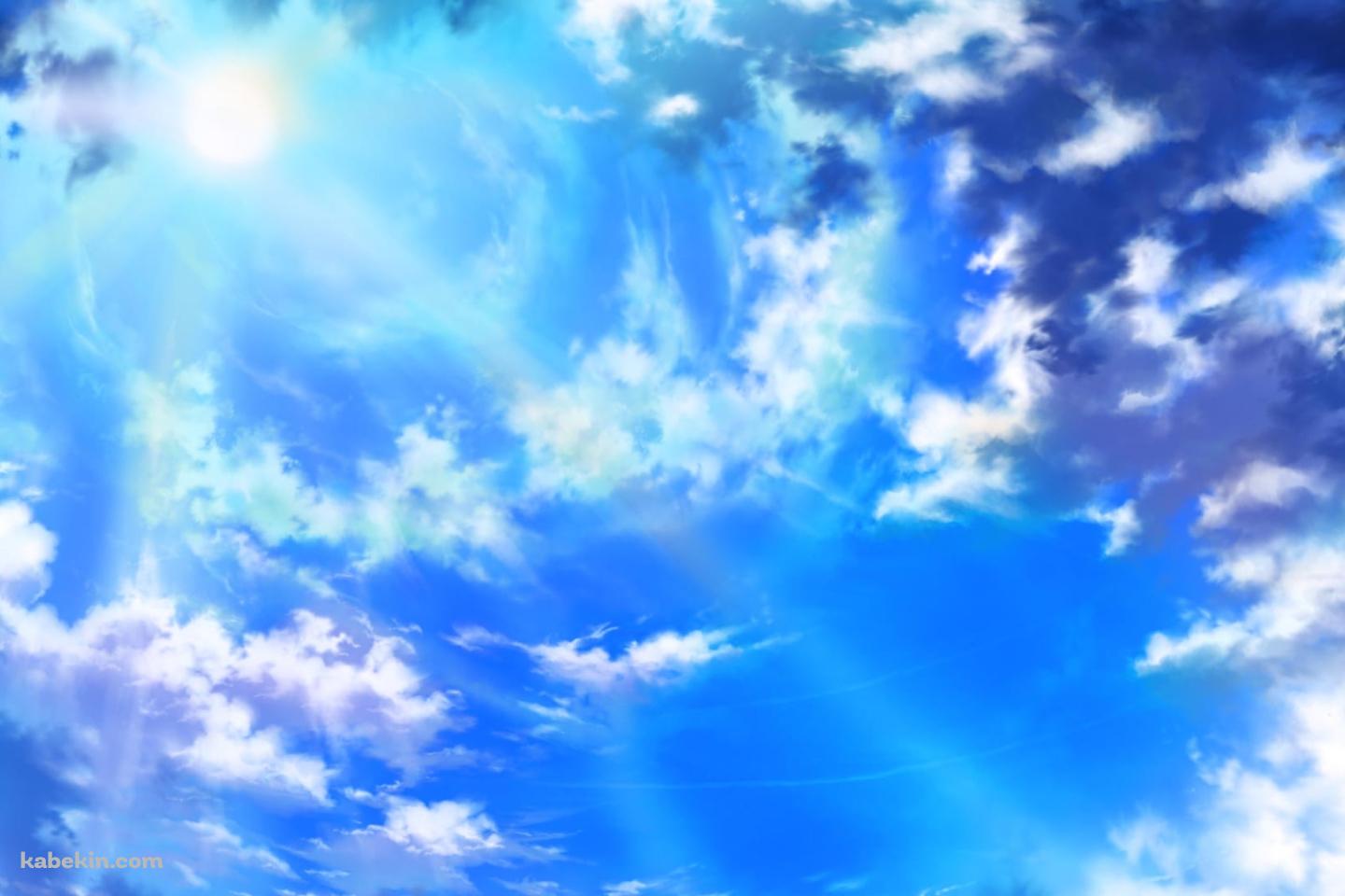 明るい太陽の光と青空の壁紙(1440px x 960px) 高画質 PC・デスクトップ用