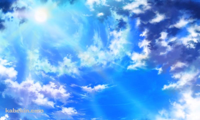 明るい太陽の光と青空の壁紙(800px x 480px) 高画質 PC・デスクトップ用