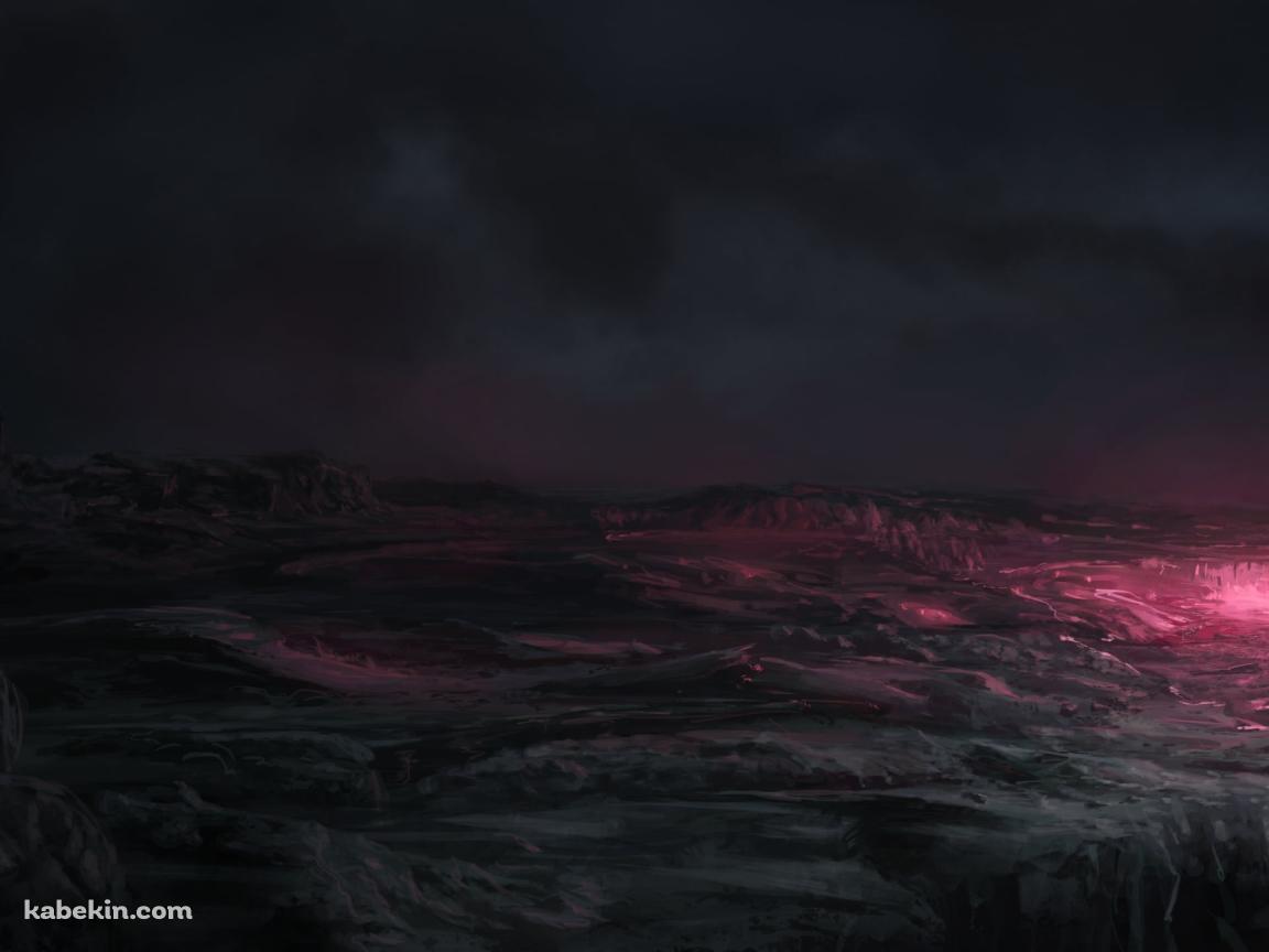 ピンクに光る溶岩 / 活火山の壁紙(1152px x 864px) 高画質 PC・デスクトップ用