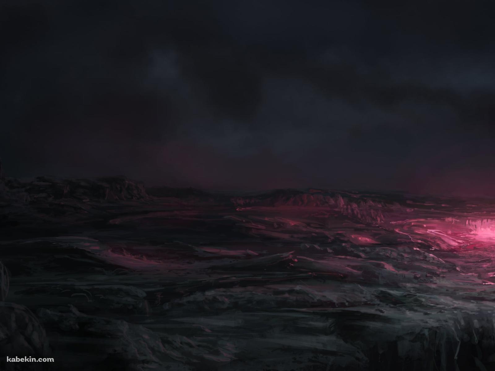 ピンクに光る溶岩 / 活火山の壁紙(1600px x 1200px) 高画質 PC・デスクトップ用