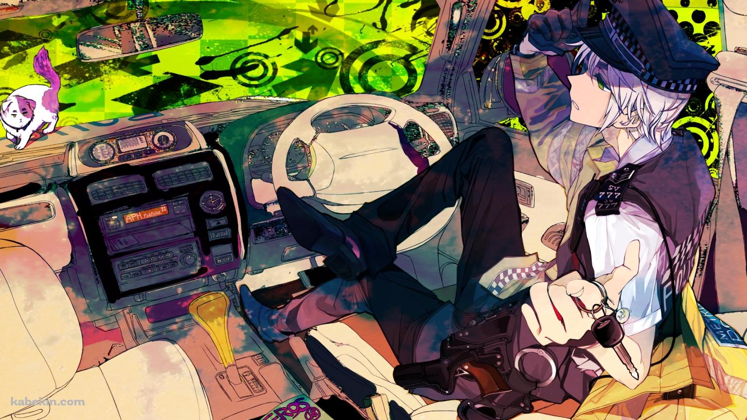 車に乗るUNITED KINGDOM / イギリス / ヘタリア Axis Powersの壁紙(1536px x 864px) 高画質 PC・デスクトップ用