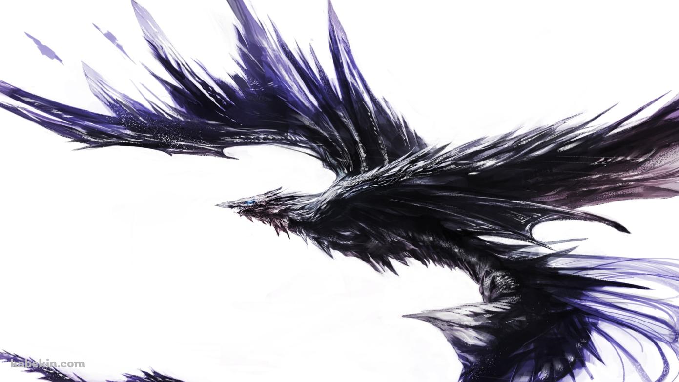 黒いごっつい鳥の壁紙(1391px x 783px) 高画質 PC・デスクトップ用